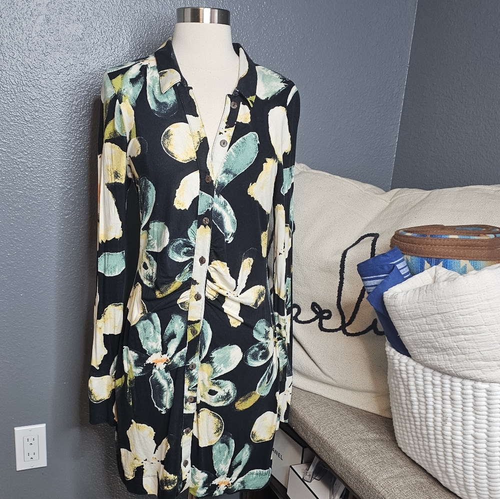 Free people yellow and green floral dress size small